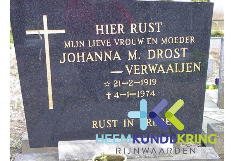 Grafstenen kerkhof Herwen Coll. HKR (137) J.M.Drost-Verwaaijen